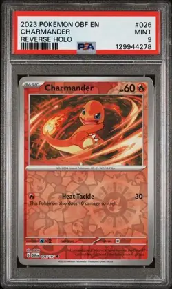 PSA 9 2023 POKEMON OBF EN-OBSIDIAN FLAMES 026 CHARMANDER REVERSE HOLO - Image 1