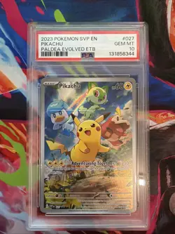 Pikachu 2023 Pokemon SVP Paldea Evolved ETB PROMO #027 PSA 10 GEM MINT - Image 1