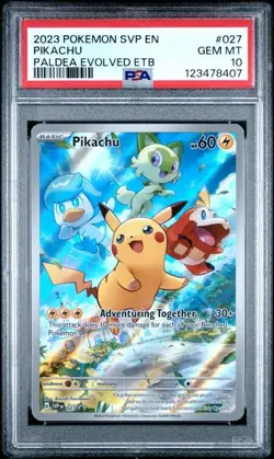 Pikachu 2023 Pokemon SVP Paldea Evolved ETB PROMO #027 PSA 10 GEM MINT - Image 1