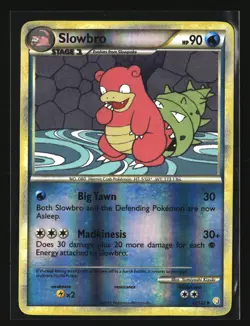 Pokemon SLOWBRO 52/123 Reverse Holo (2010 HeartGold SoulSilver) LP/Light Play - Image 1