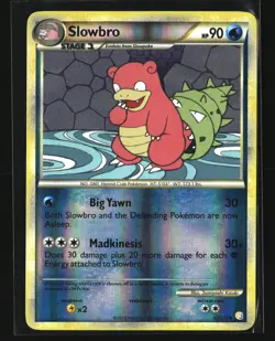 Pokemon SLOWBRO 52/123 Reverse Holo (2010 HeartGold SoulSilver) LP/Light Play - Image 1