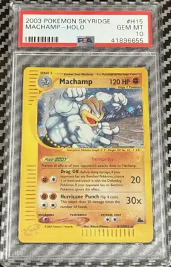2003 Pokemon Skyridge # H15 Machamp Holo PSA 10 Card! GEM MINT! Trusted Seller! - Image 1