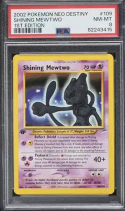 2002 Pokemon Neo Destiny 1st Edition Shining Mewtwo #109 PSA 8 NM-MT - Image 1