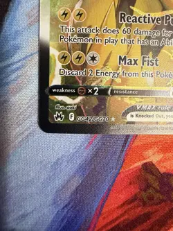 Zeraora VMAX GG42/GG70 Crown Zenith: Galarian Gallery Holo NM - Image 5