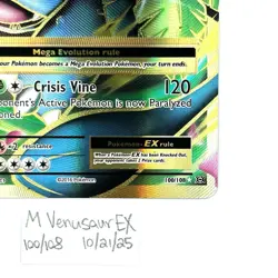 M Venusaur EX 100/108 Evolutions Full Art Mega Pokemon TCG LP - Image 2