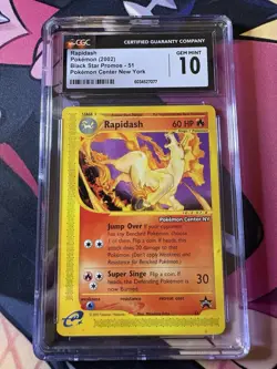 CGC 10 GEM MINT Rapidash 2002 Black Star Promo 51 Pokemon TCG POKEMON CENTER NY - Image 1