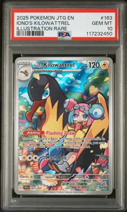 2025 POKEMON JTG EN-JOURNEY TOGETHER ILLUSTRATION RARE IONO'S KILOWATTREL PSA 10 - Image 1