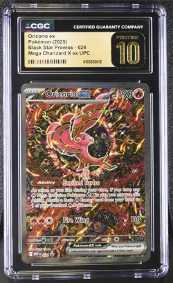 CGC 10 Pristine - Oricorio ex 024 MEP Black Star Promo Pokemon Ultra Premium UPC - Image 1