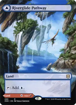 x1 Riverglide Pathway // Lavaglide Pathway ZNR MTG 289 BORDERLESS RARE M/NM 1x - Image 1