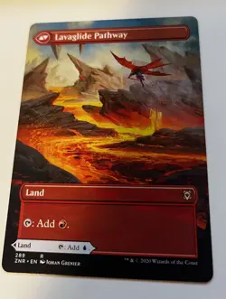 x1 Riverglide Pathway // Lavaglide Pathway ZNR MTG 289 BORDERLESS RARE M/NM 1x - Image 2