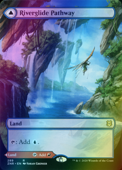 x1 Riverglide Pathway // Lavaglide ZNR MTG 289 FOIL BORDERLESS RARE M/NM 1x - Image 1