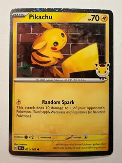 Pikachu Pokemon Day 2026 Cosmos Holo Promo TEF 051/162 Stamped NM - WITH COIN! - Image 3