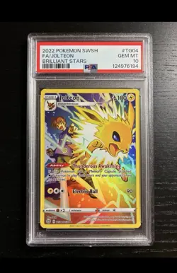 Pokemon Brilliant Stars Jolteon #TG04 Full Art Authentic PSA 10 Gem Mint - Image 1