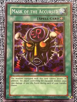 Mask of the Accursed YuGiOh LON-E019 Unlimited Super Rare LP - Image 1