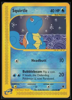 Pokemon Squirtle (132) Common Normal Expedition 2002 132/165 NM - Image 1
