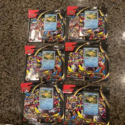 Pokemon TCG Mega Evolution 3 Booster Pack Blister Lot of 6 Sealed New IN HAND - Image 1