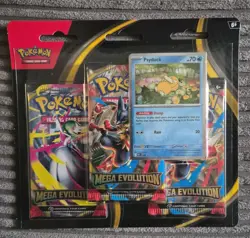 Pokemon TCG: Mega Evolution - Blister 3 Pack - Psyduck - Sealed - In Hand - Image 1