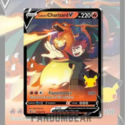 Lance's Charizard V SWSH133 Black Star PROMO card 2021 Pokemon Celebrations TCG - Image 2