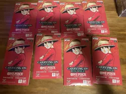 One Piece OP-13 Carrying on His Will Sleeved Booster Pack Lot of 8 TCG card game - Image 1