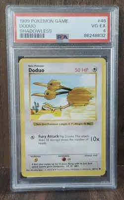 1999 Pokemon - 1st Edition Shadowless Doduo - Base Set 48/102 - PSA 4 VG-EX - Image 1