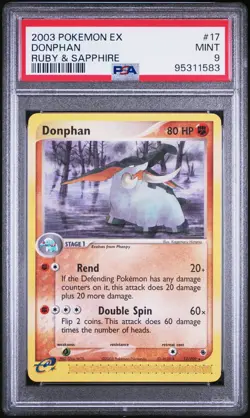 Donphan 17/109 EX Ruby & Sapphire PSA 9 Mint Pokemon Card - Image 1