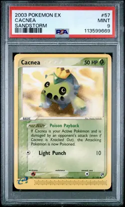 Cacnea 57/100 EX Sandstorm PSA 9 Mint Pokemon Card - Image 1