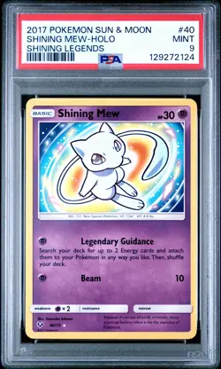 2017 POKEMON SUN & MOON SHINING LEGENDS #40 SHINING MEW-HOLO PSA 9 - Image 1