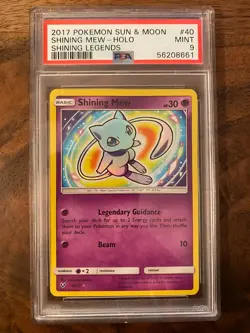 2017 POKEMON SUN & MOON SHINING LEGENDS #40 SHINING MEW-HOLO PSA 9 - Image 1