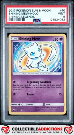 2017 Pokemon Sun & Moon Shining Legends #40 Shining Mew Shining Legends PSA 9 - Image 1
