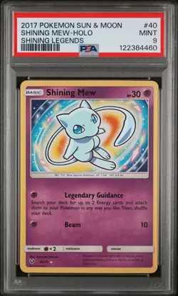 2017 POKEMON SUN & MOON SHINING LEGENDS #40 SHINING MEW-HOLO PSA 9 - Image 1