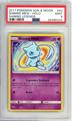 PSA 9 2017 Pokemon Sun & Moon Shining Legends #40 Shining Mew Shining Legends - Image 1