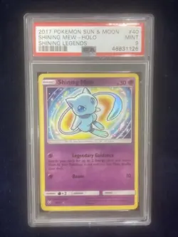 2017 POKEMON SUN & MOON SHINING LEGENDS #40 SHINING MEW-HOLO PSA 9 - Image 1