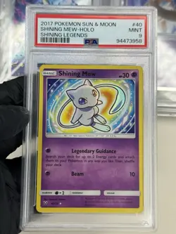 PSA 9 Shining Mew Shining Legends #40 2017 Pokemon Sun & Moon Shining Legends - Image 1