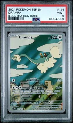PSA 9 MINT Drampa 184 Illustration Rare Pokemon TCG Pokemon Temporal Forces - Image 1