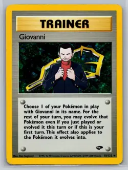 Giovanni Trainer 18/132 Unlimited Holo Pokemon Card TCG Gym Heroes LP - Image 1