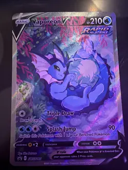 Pokemon TCG Vaporeon v SWSH181 Black Star Promo Holo Card NM - Image 1