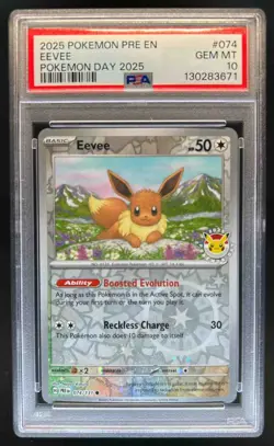2025 Pokemon PRE EN Eevee Pokemon Day 2025 #074/131 PSA 10 GEM MINT - Image 1