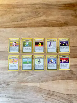 1999 Pokemon Unlimited Base Set Complete Rare Trainer Cards, Full 10 Unique Card - Image 5