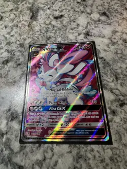 Sylveon GX (Full Art) 140/145 Sun & Moon Guardians Rising Holo Pokemon Card - Image 4
