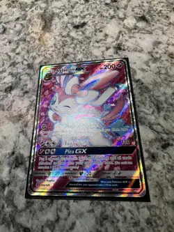 Sylveon GX (Full Art) 140/145 Sun & Moon Guardians Rising Holo Pokemon Card - Image 5