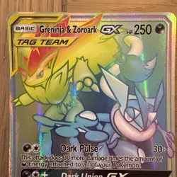 Greninja & Zoroark Tag Team GX 222/214 (UNB 61) Unbroken Bond NM/M Pokemon card - Image 3