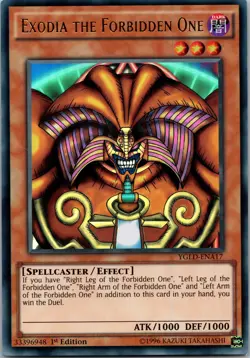 Yugioh Exodia the Forbidden One YGLD-ENA17 1st Edition Ultra Rare NM - Image 1