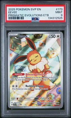 2025 POKEMON SVP BLACK STAR PROMO PRISMATIC EVOLUTIONS ETB #173 EEVEE PSA 9 - Image 1