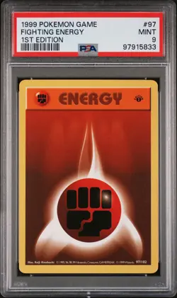 1999 POKEMON BASE SET 1ST EDITION #97 FIGHTING ENERGY PSA 9 - Image 1