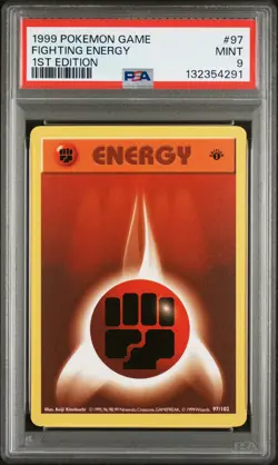 1999 POKEMON BASE SET 1ST EDITION #97 FIGHTING ENERGY PSA 9 - Image 1