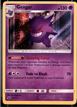 Gengar 38/111 2017 Crimson Invasion Pokemon Card TCG Nintendo Holo Rare - LP - Image 1
