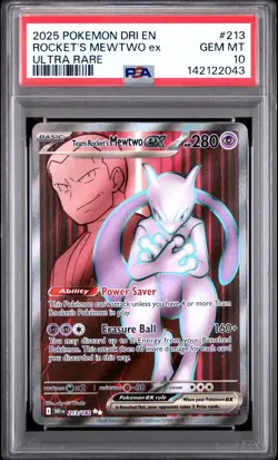 PSA 10 TEAM ROCKET'S MEWTWO EX 213/182 ULTRA RARE DESTINED RIVALS POKEMON 😍 - Image 1