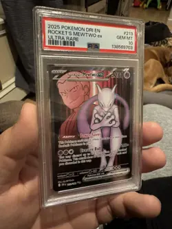 2025 Pokemon Destined Rivals Team Rocket's Mewtwo Ultra Rare #213/182 PSA 10 - Image 3