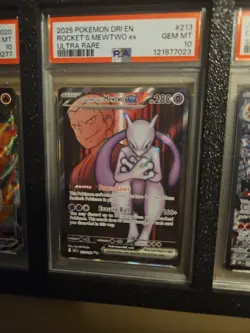 PSA 10 Pokemon TCG Team Rockets Mewtwo EX 213/182 Full Art Destined Rivals - Image 1