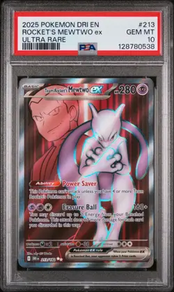 PSA 10 TEAM ROCKET'S MEWTWO EX 213/182 ULTRA RARE DESTINED RIVALS POKEMON 😍 - Image 2